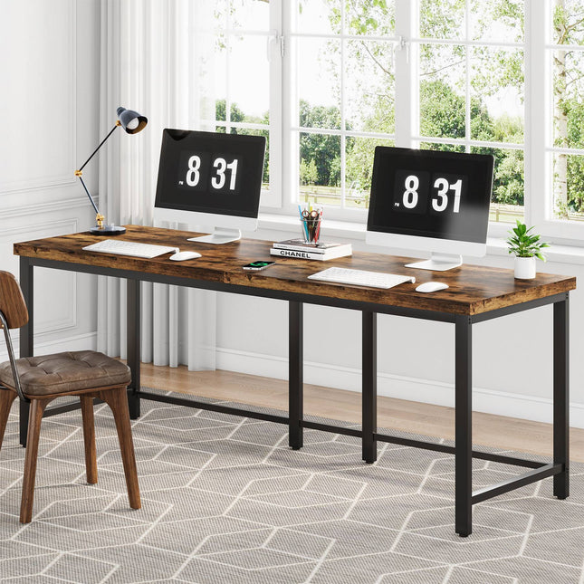 Two Person Desk, 2 Person Desk, 78.7-Inch Double Computer Desk Study Writing Table. Free shipping in the USA, Tribesigns, 1