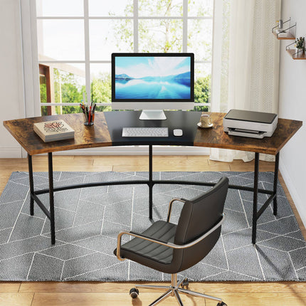 Computer Desk, 71-Inch, Executive Desk, with Arc-Shaped Tabletop, Modern Computer Desk,  Tribesigns, 1