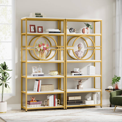 Tribesigns Bookshelf, 6-Tier Etagere Bookcase Freestanding Storage Shelf Tribesigns, 7