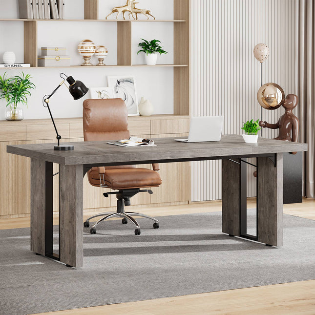 Simple Executive Desk, 70.9-Inch Computer Desk Meeting Table for Home Office, Tribesigns