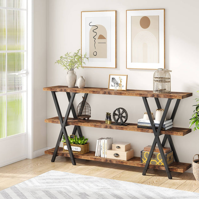 Tribesigns Console Table, 3-Tier Narrow Long Sofa Table with Storage Tribesigns