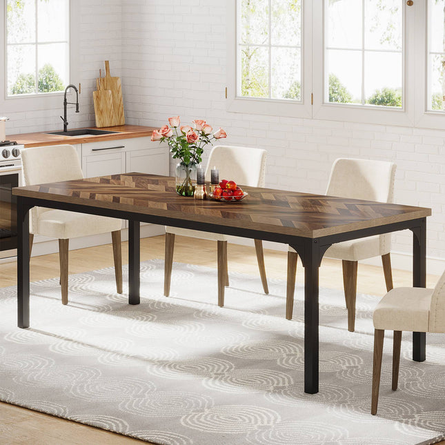 Dining Table, 70.9-Inch Farmhouse Kitchen Dinner Table
