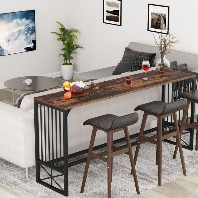 Tribesigns Console 70.9 inch Industrial Sofa Pub Table, Rustic Tribesigns, 3