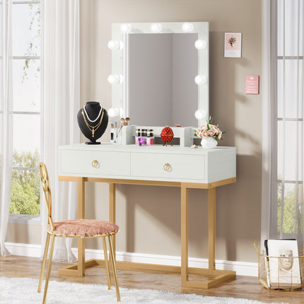 Tribesigns - Modern Makeup Vanity with Lighted Mirror
