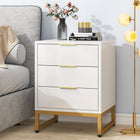 Nightstand, Modern Bedside End Table with 3 Storage Drawers