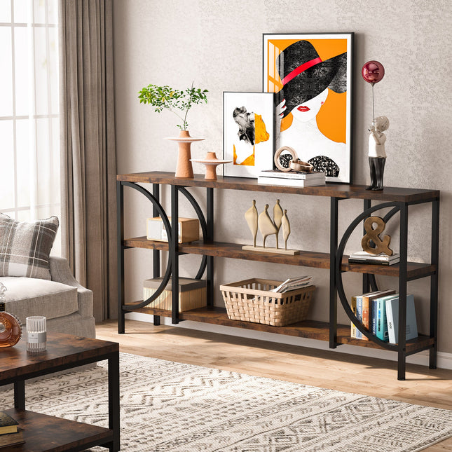 Tribesigns Console Table, 70.86-Inch Sofa Entryway Table with 3 Tier Storage Shelves Tribesigns