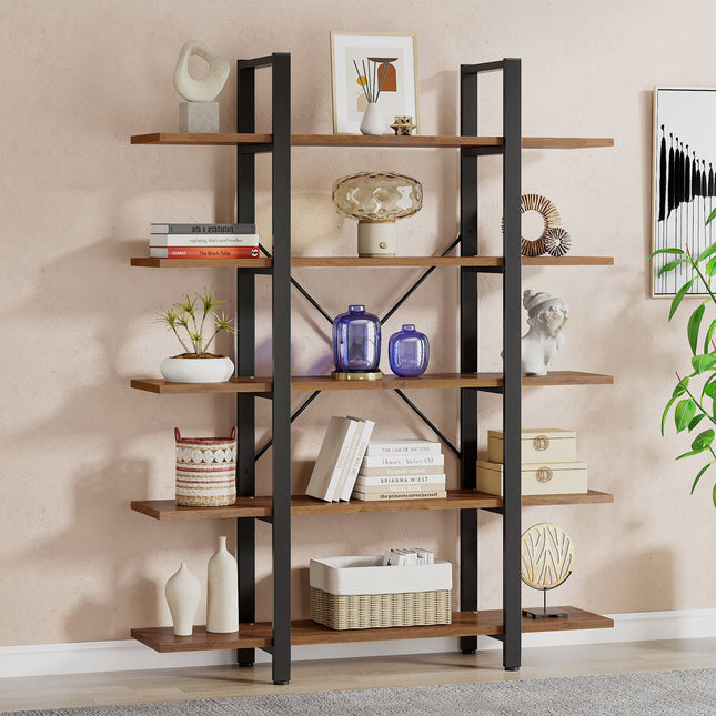 Corner Bookshelf,  8-Tier Industrial 70.8-Inch Bookcase