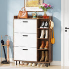 Tribesigns - Shoe Cabinet, Freestanding Shoe Rack with 3 Flip Drawers & 5 shelves