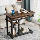 Portable Laptop Desk, C Table, Laptop Table for Sofa, Adjustable Laptop Desk, with Power Outlet, Rolling, Tribesigns, 1