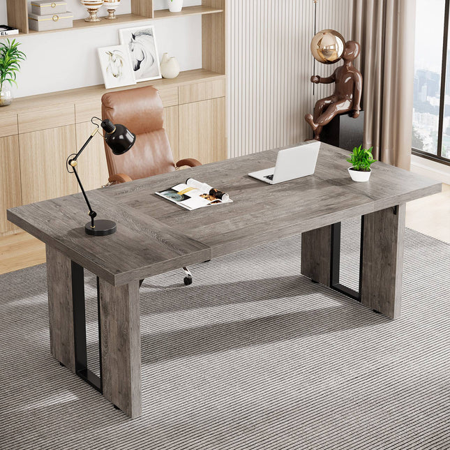 Simple Executive Desk, 70.9-Inch Computer Desk Meeting Table for Home Office, Tribesigns, 2