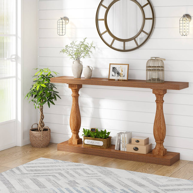 Tribesigns Console Table, 63-Inch Entryway Sofa Table with Solid Wood Legs Tribesigns