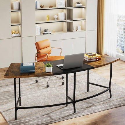 Computer Desk, 71", Executive Desk, with Arc-Shaped Tabletop, Modern Computer Desk,  Tribesigns, 4