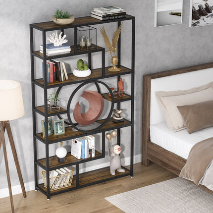 Tribesigns Bookshelf, 72-Inch Etagere Bookcase 7-Tier Industrial Display Shelf Tribesigns, 3
