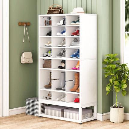 Tribesigns Shoe Storage Cabinet, 8-Tier White Shoe Rack with 24 Cubbies Tribesigns, 4
