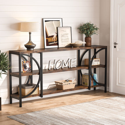 Tribesigns Console Table, 70.86-Inch Sofa Entryway Table with 3 Tier Storage Shelves Tribesigns, 4
