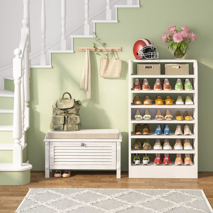 Shoe Cabinet, 8-Tier Shoe Shelf Shoes Rack Organizer, White, 2