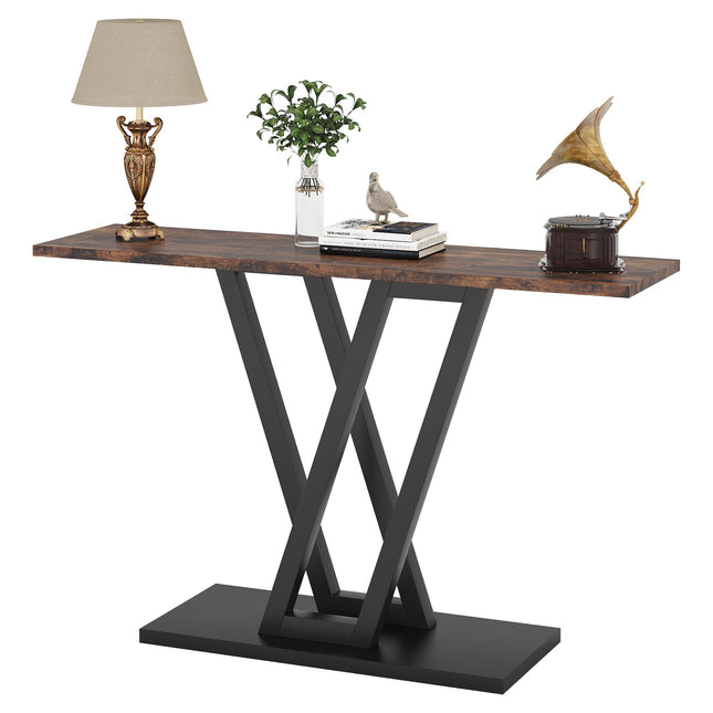 Console Table, 43.3", Entryway Table, Sofa Table, Industrial Entryway Hallway Table, Rustic & Vintage Design, Tribesigns, 1