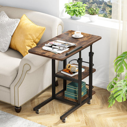 Tribesigns C Table, Mobile Side End Table with Tiltable Table Top & Storage Shelf Tribesigns, 4