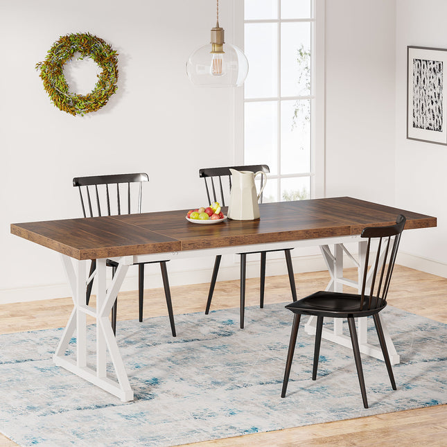 Dining Table, Farmhouse 70.8-Inch Kitchen Table