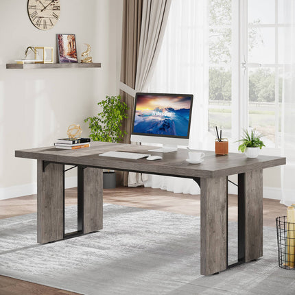 Simple Executive Desk, 70.9-Inch Computer Desk Meeting Table for Home Office, Tribesigns, 4