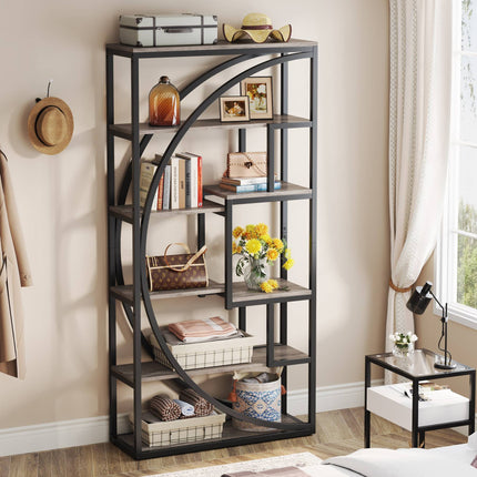 Tribesigns Bookshelf, Industrial Bookcase with 8 Open Storage Shelf Tribesigns, 3