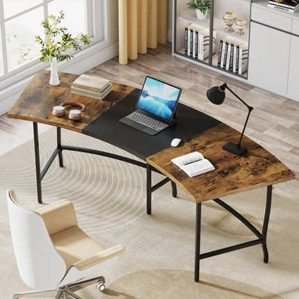 Computer Desk, 71", Executive Desk, with Arc-Shaped Tabletop, Modern Computer Desk,  Tribesigns, 3