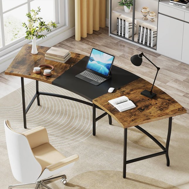 Computer Desk, 71-Inch, Executive Desk, with Arc-Shaped Tabletop, Modern Computer Desk,  Tribesigns, 3