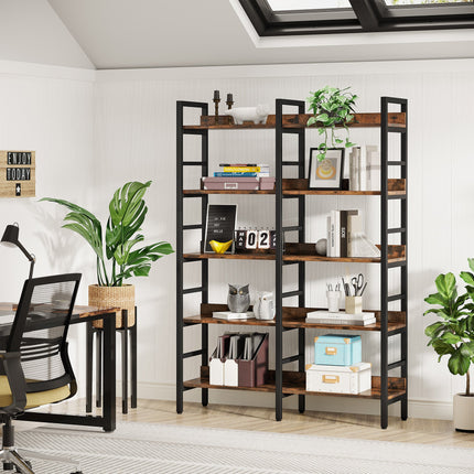 Tribesigns Bookshelf, Double Wide 5-Tier Bookcase Storage Shelves Unit Tribesigns, 3