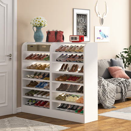 Tribesigns - Shoe Cabinet, 8-Tier Shoe Shelf Shoes Rack Organizer, White