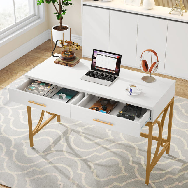 Tribesigns Computer Desk, Modern 41" Study Writing Desk with 2 Drawers Tribesigns, 4