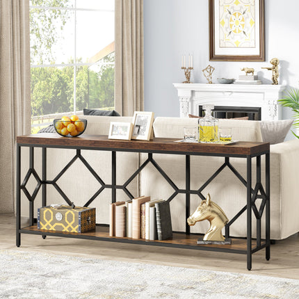 Tribesigns Console Table, 71-Inch Extra Long Sofa Table with Open Storage Shelf Tribesigns, 3