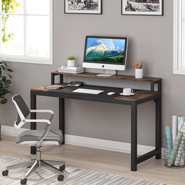 Tribesigns Computer Desk, Multipurpose Home Office Desk with Monitor Stand Tribesigns