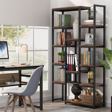 Tribesigns 6-Tier Bookshelf 70.9 inch Tall Bookcase, 12-Shelf Display Shelves Tribesigns, 4