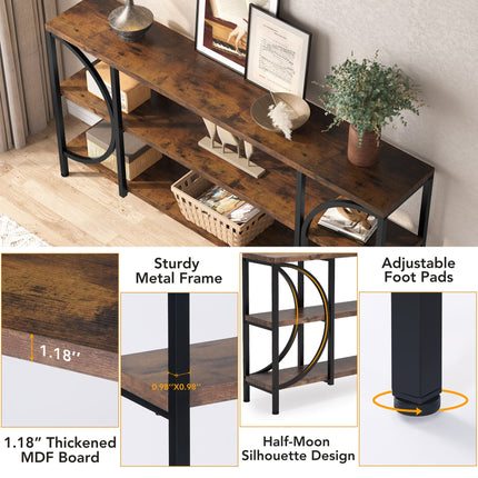 Tribesigns Console Table, 70.86-Inch Sofa Entryway Table with 3 Tier Storage Shelves Tribesigns, 5