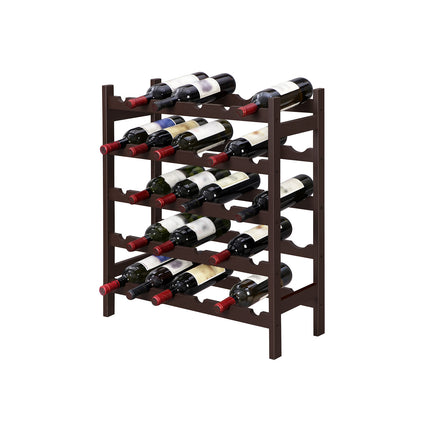 Wine shelf - 5-tier, wine holder - up to 30 Bottles, Wobble-Free, wine rack - bamboo, Wine rack for home