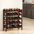 SONGMICS - Bamboo Wine Rack, 5-Tier Storage Shelf, Holds 30 Bottles, Freestanding Display Stand Shelves, Wobble-Free, Espresso