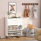 Shoe Storage Cabinet, 3-Tier Shoe Organizer Rack, White