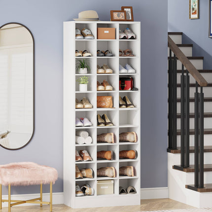Shoe Cabinet, 10-Tier Shoe Storage Rack, White