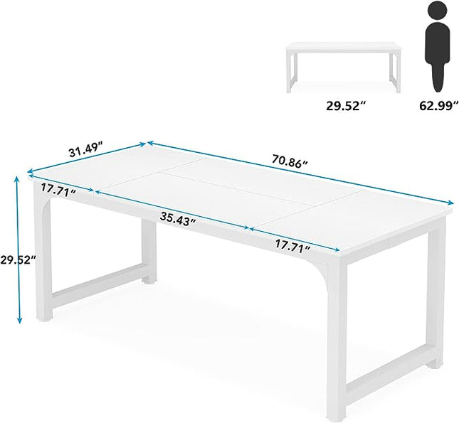 Modern Computer Desk, White Computer Desk, Executive Office Desk, White Executive Desk, Large Computer Desk, Tribesigns