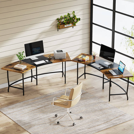 Computer Desk, 71-Inch, Executive Desk, with Arc-Shaped Tabletop, Modern Computer Desk,  Tribesigns, 6
