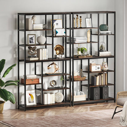 Tribesigns Bookshelf, 79 inches Tall Etagere, 8-Tier Staggered Bookcase Tribesigns, 6