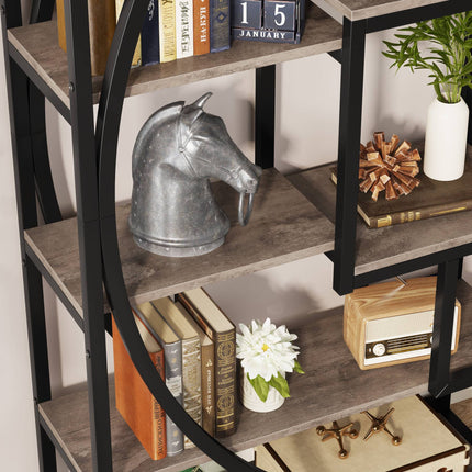 Tribesigns Bookshelf, Industrial Bookcase with 8 Open Storage Shelf Tribesigns, 4