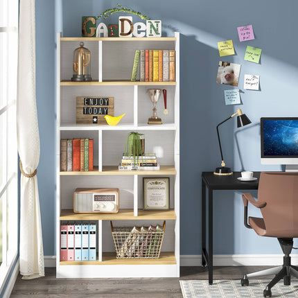 Tribesigns Bookshelf, 10 Cube Bookcase Freestanding Open Display Cabinet Tribesigns