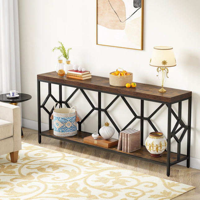 Tribesigns Console Table, 71-Inch Extra Long Sofa Table with Open Storage Shelf Tribesigns