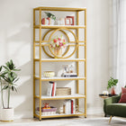 Bookshelf, 6-Tier Etagere Bookcase Freestanding Storage Shelf