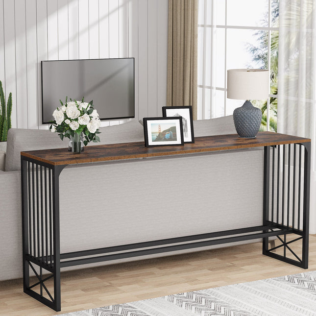 Tribesigns Console 70.9 inch Industrial Sofa Pub Table, Rustic Tribesigns