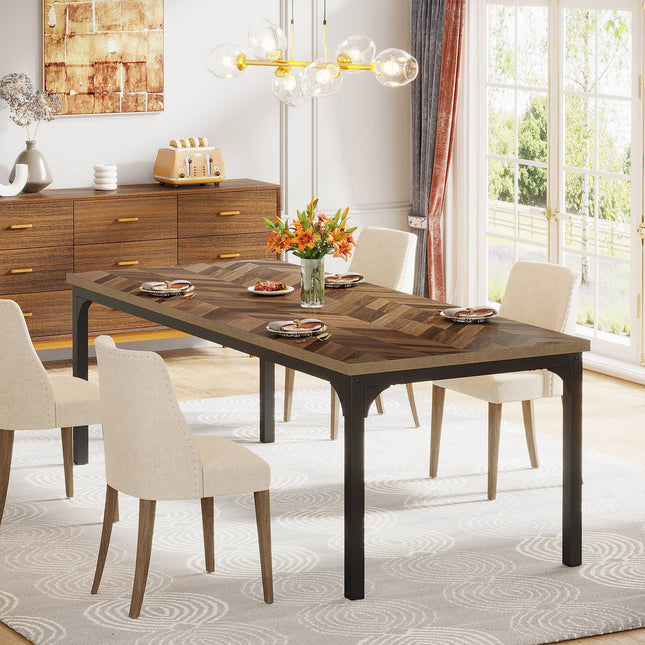 Tribesigns Dining Table, 70.9-Inch Farmhouse Kitchen Dinner Table for 6-8 Tribesigns, 4