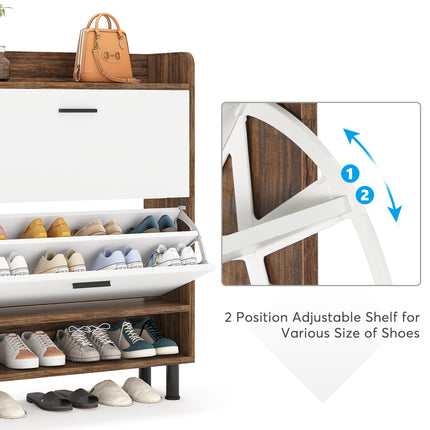 Shoe Rack, Shoe Cabinet, Shoe Storage Cabinet, 3-Tier Shoe Organizer Rack, Entryway Shoe Storage, Tribesigns, 5