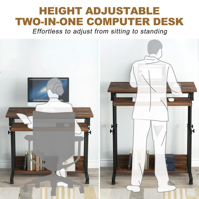 Portable Computer Desk, Height Adjustable Desk, Rolling Standing Desk Portable Desk, Tribesigns