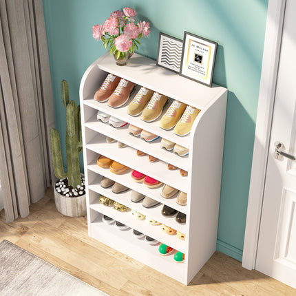 Tribesigns - Shoe Cabinet, 8-Tier Shoe Shelf Shoes Rack Organizer, White